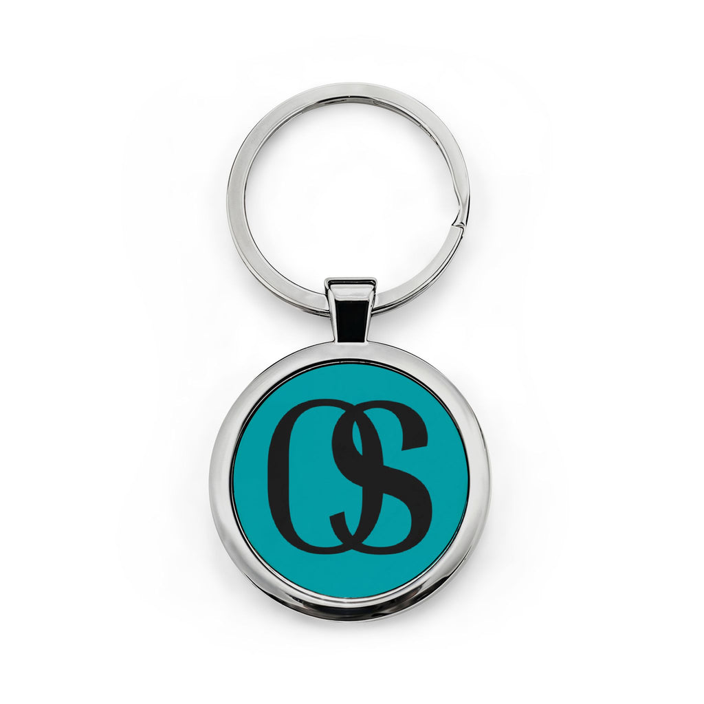 OS Social - Round Stainless Steel Keychain  'OS' Logo