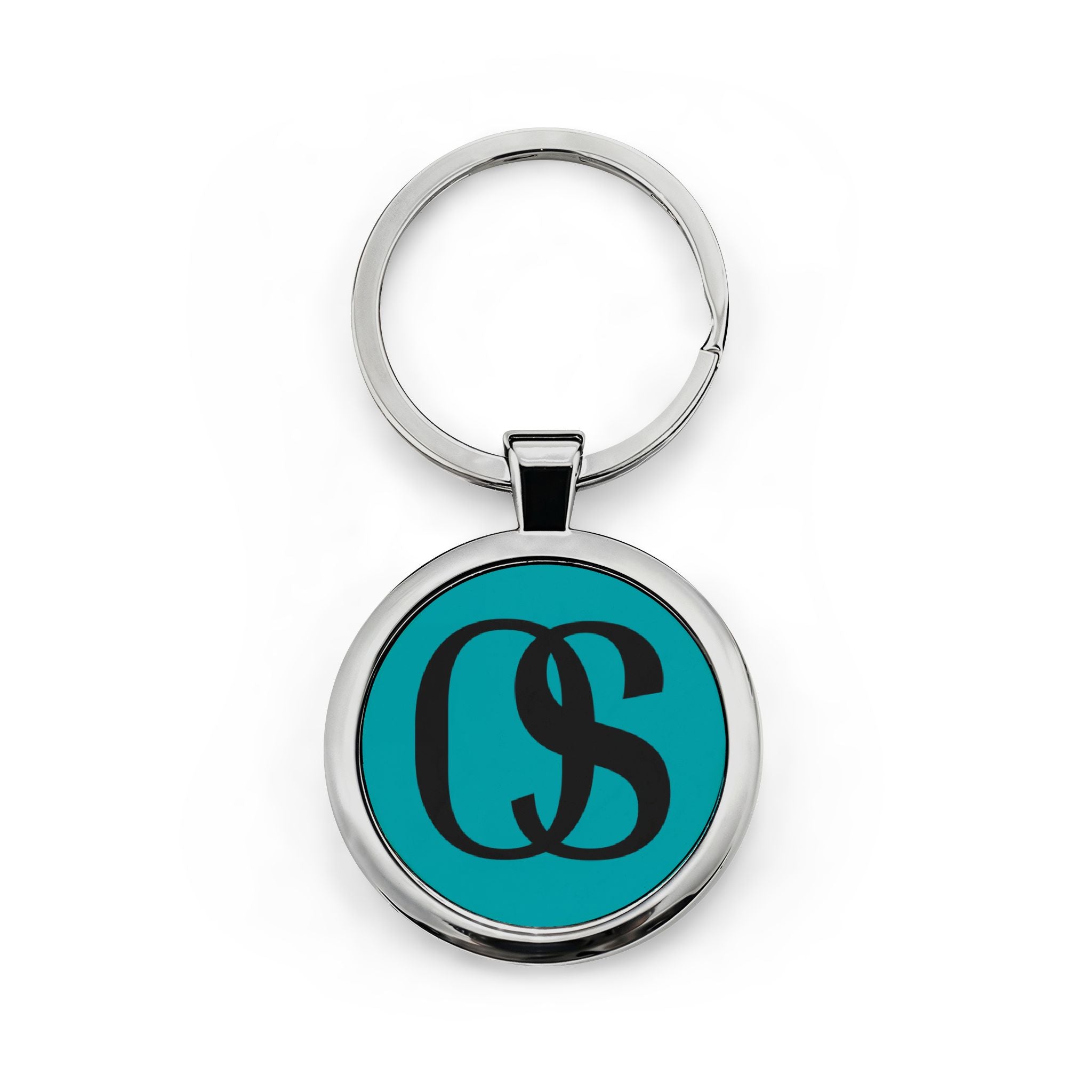 OS Social - Round Stainless Steel Keychain  'OS' Logo